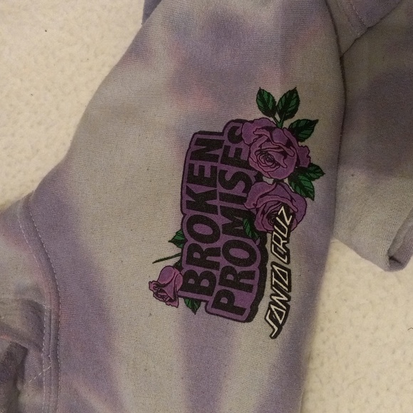Santa Cruz x Broken Promises Womens Hoodie Size Small Butterfly Tie Dye Skater - Picture 11 of 11